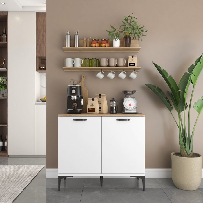 Hanah Home Armario Multiusos Blanco y Nogal